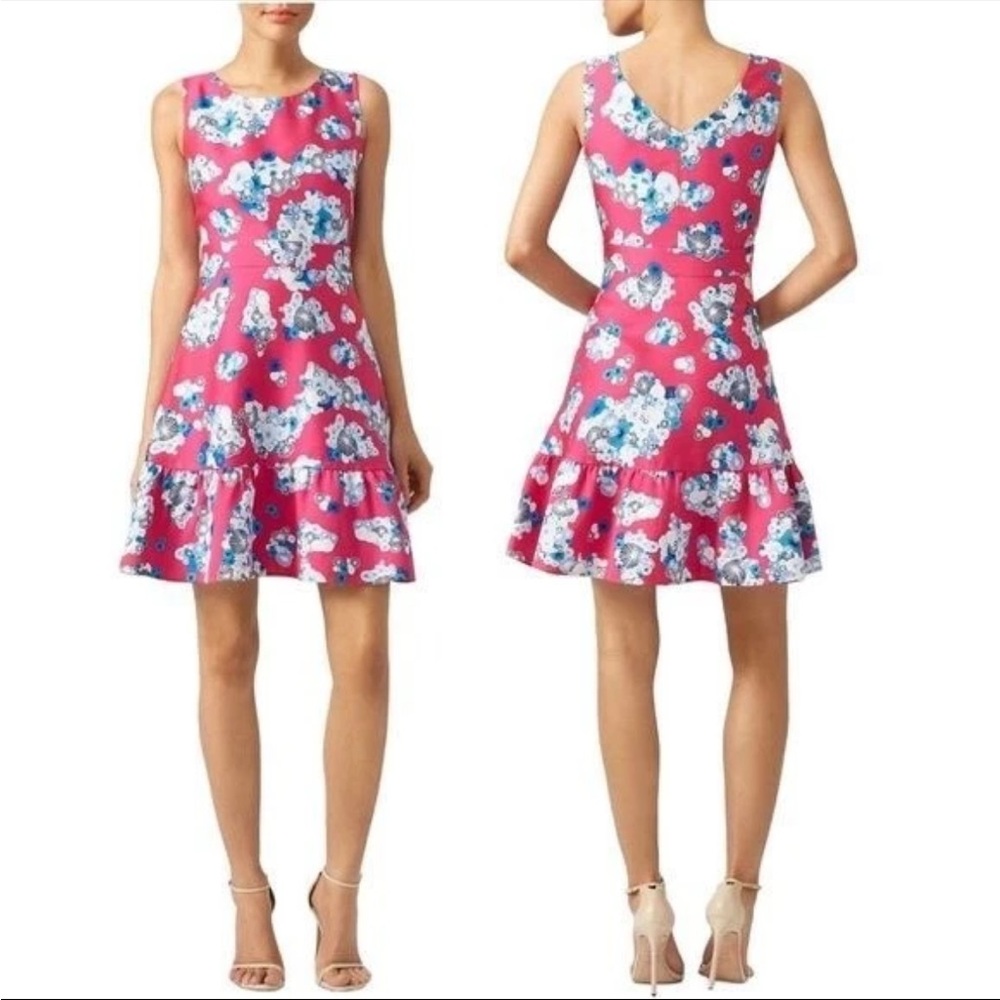 Diane von Furstenberg Topanga Floating Flowers Wool Silk Sleeveless Dress size 4